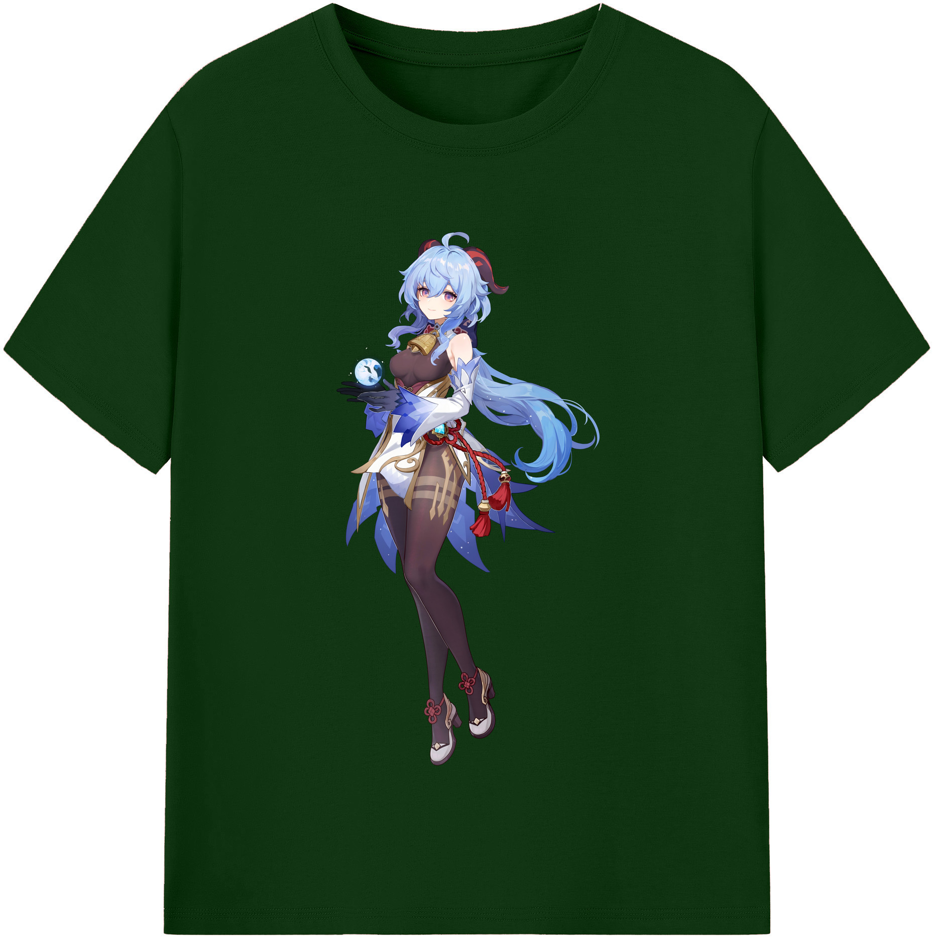 げんし神 甘雨 かんう genshin Ganyu 綿100％半袖Tシャツ（フロントプリント）